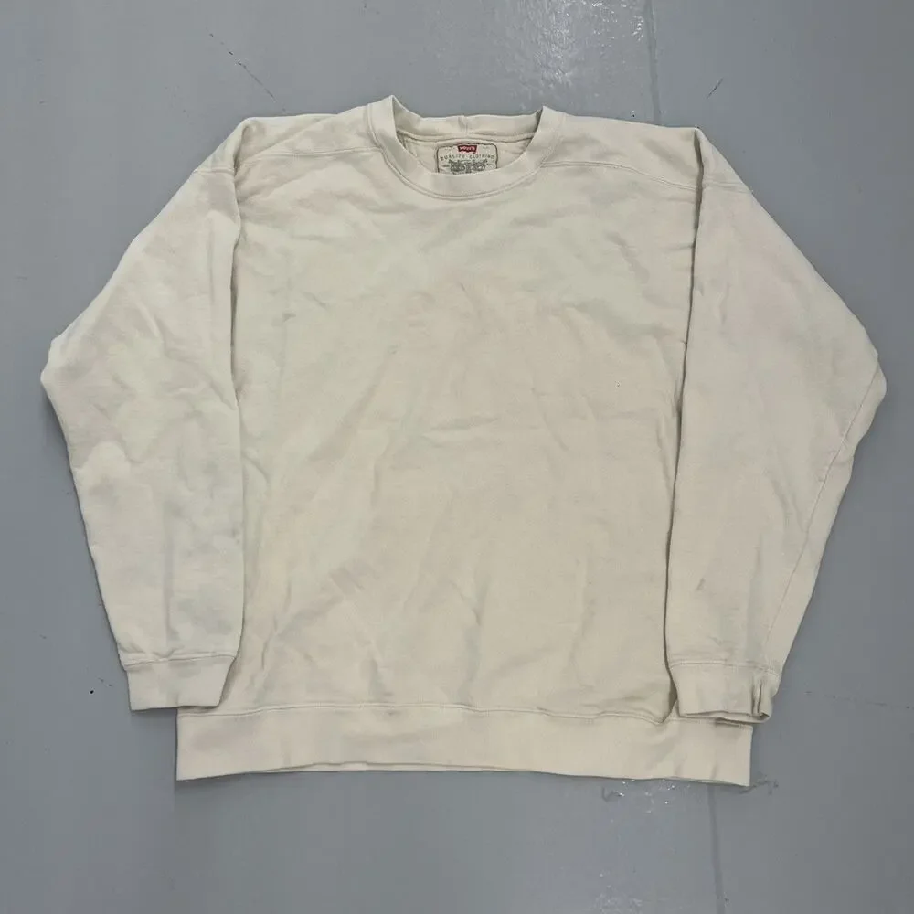 Vintage 90s Levi's White Blank Cotton Sweatshirt